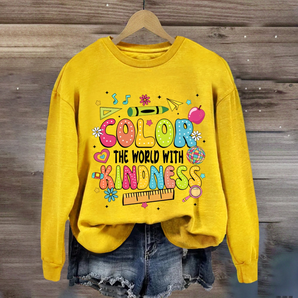 Crayon Color The World With Kindness Sweatshirt