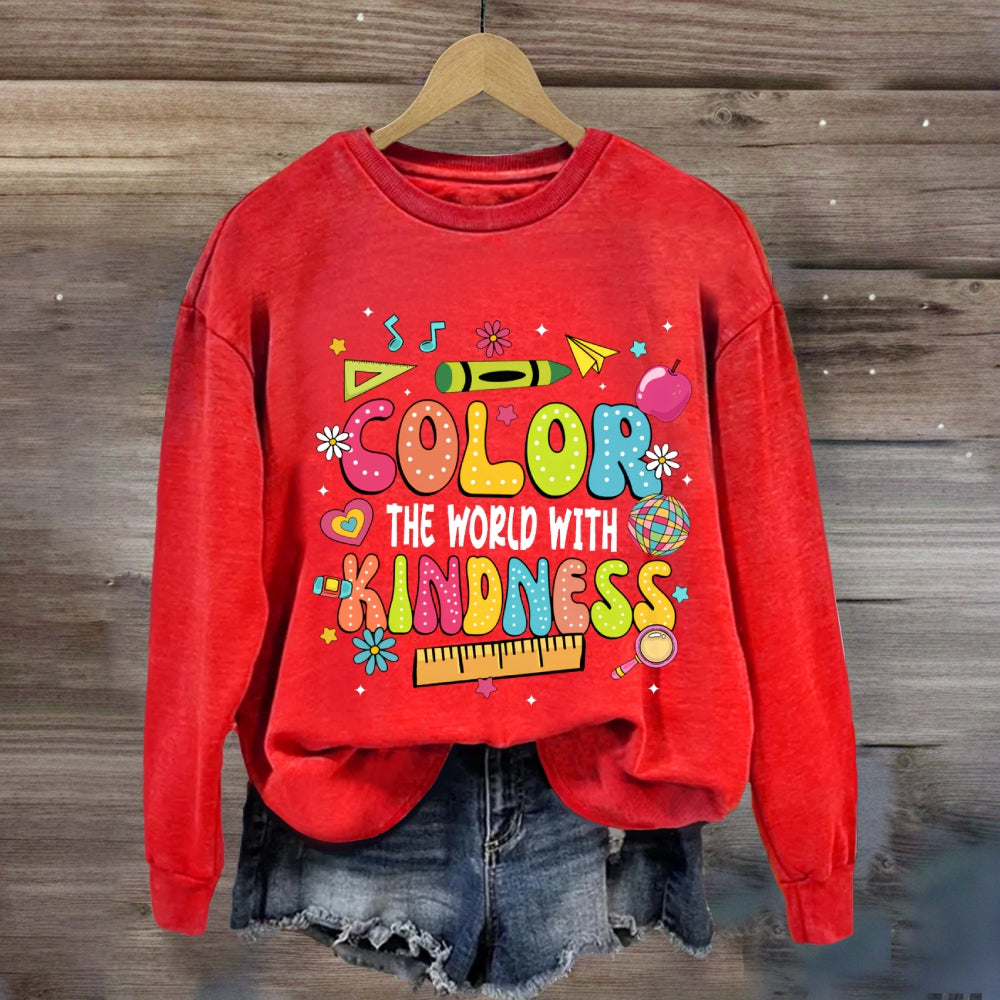Crayon Color The World With Kindness Sweatshirt
