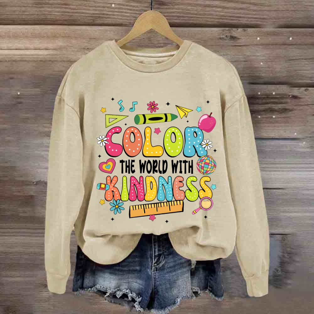 Crayon Color The World With Kindness Sweatshirt