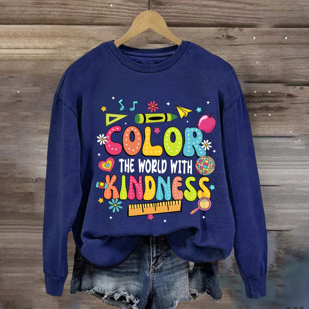 Crayon Color The World With Kindness Sweatshirt