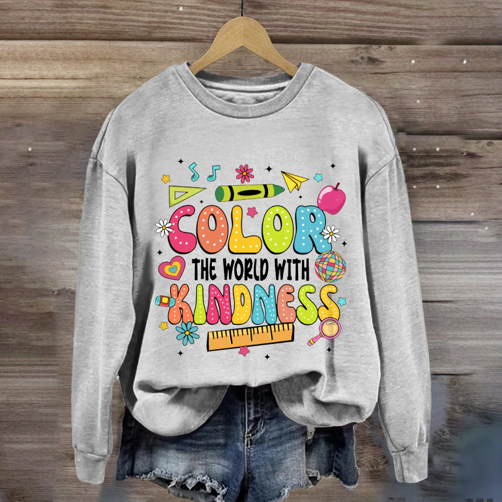 Crayon Color The World With Kindness Sweatshirt