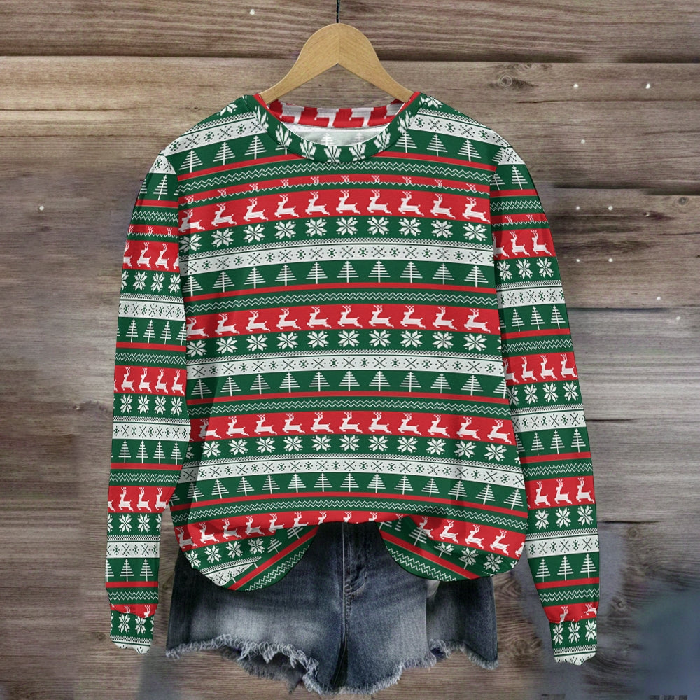 Cozy Plaid Christmas Crewneck Sweatshirt
