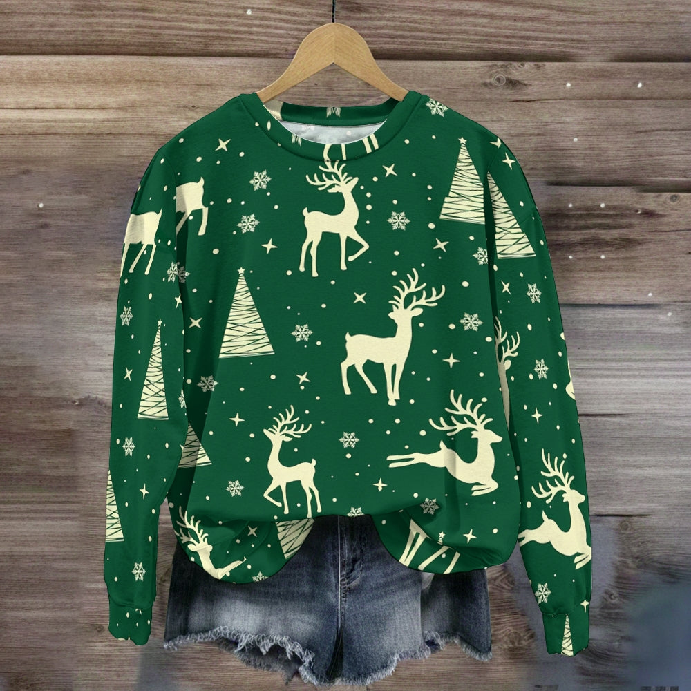 Reindeer Green Christmas Atmosphere Sweatshirt
