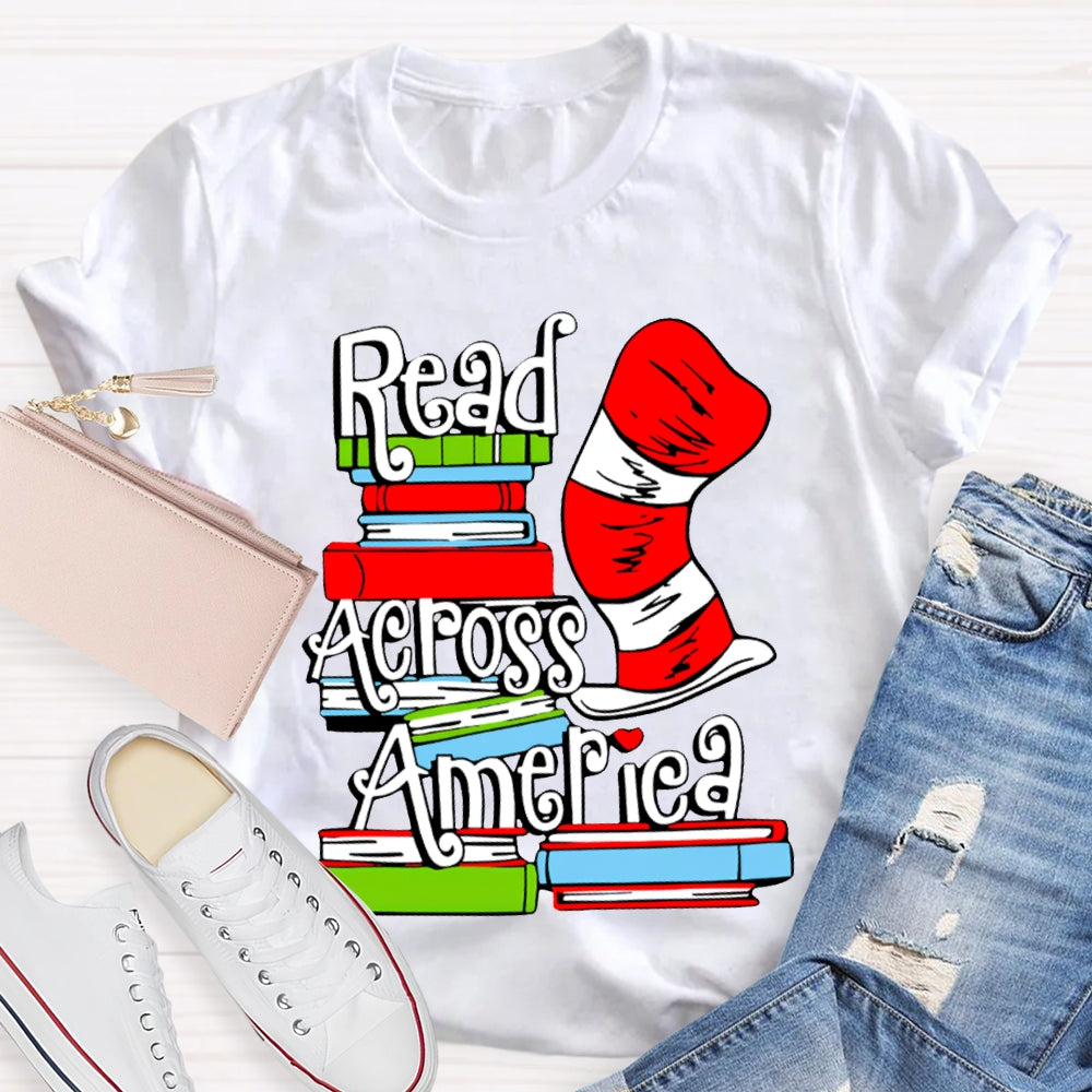 Read Across America Colored Books T-shirt