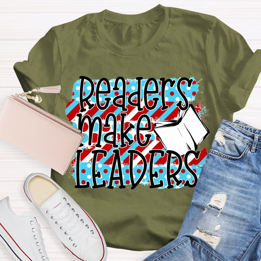 Readers Make Leaders Colorful Polka Dot Print T-shirt