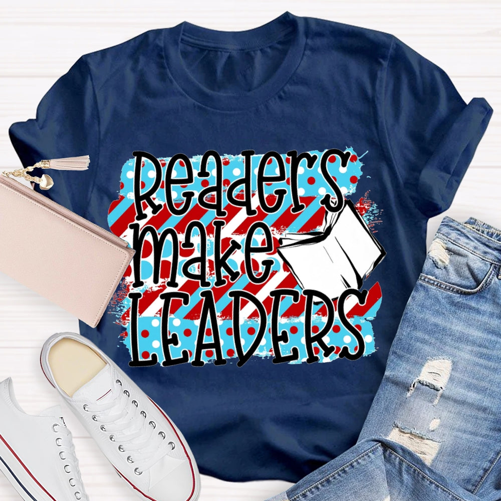 Readers Make Leaders Colorful Polka Dot Print T-shirt