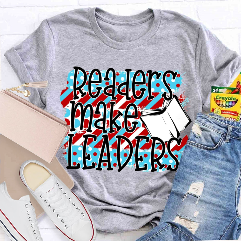 Readers Make Leaders Colorful Polka Dot Print T-shirt