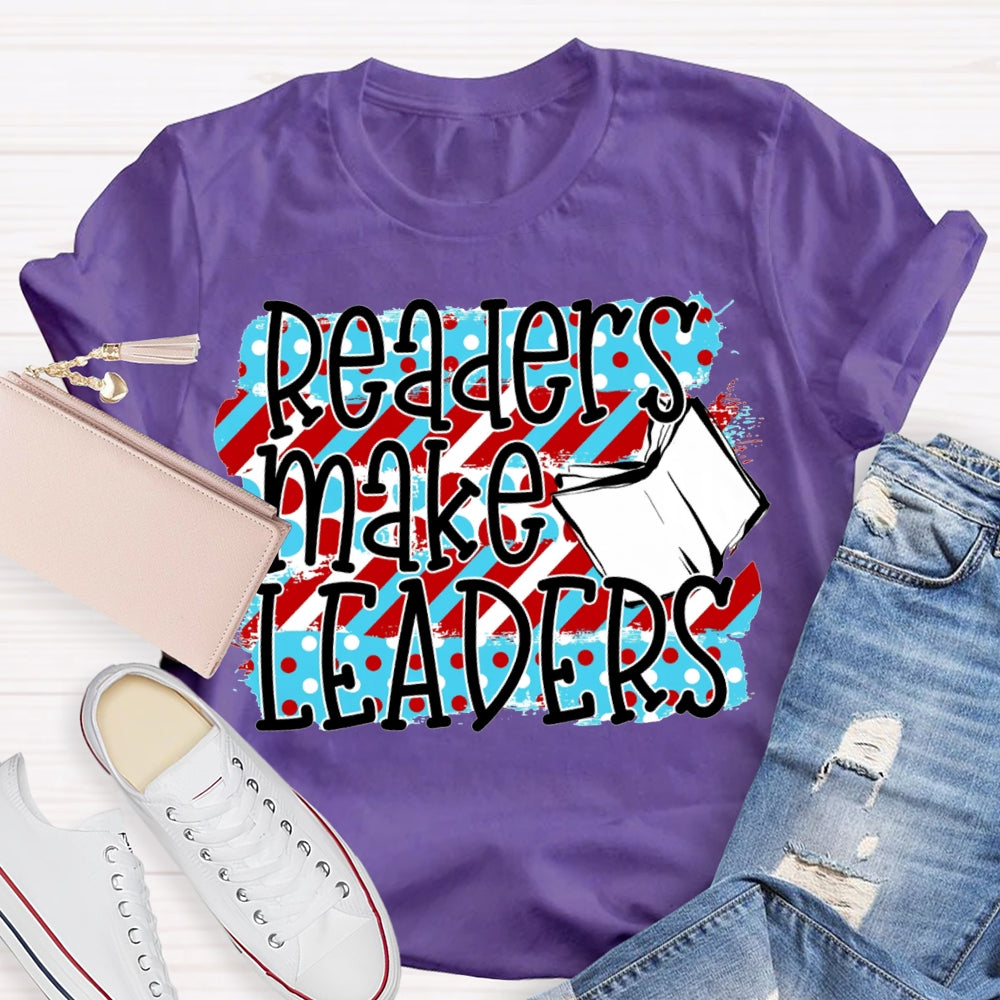 Readers Make Leaders Colorful Polka Dot Print T-shirt