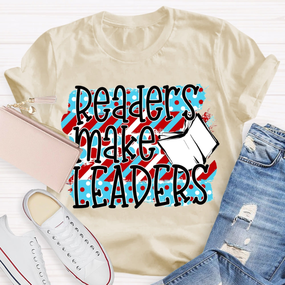 Readers Make Leaders Colorful Polka Dot Print T-shirt