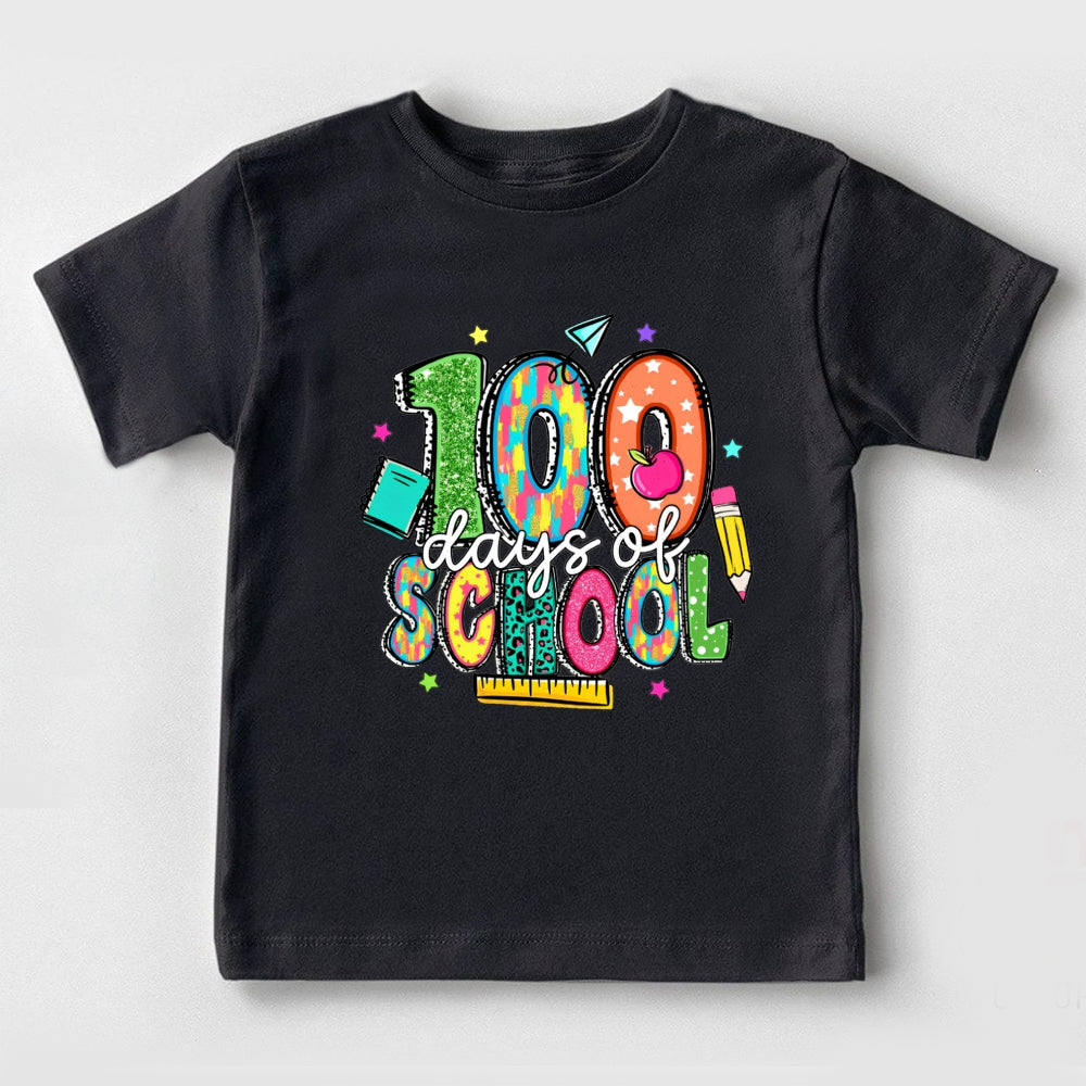 100 Days Of School Colorful Letter Toddler T-Shirts