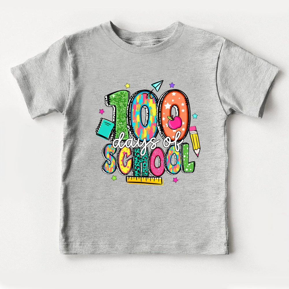 100 Days Of School Colorful Letter Toddler T-Shirts