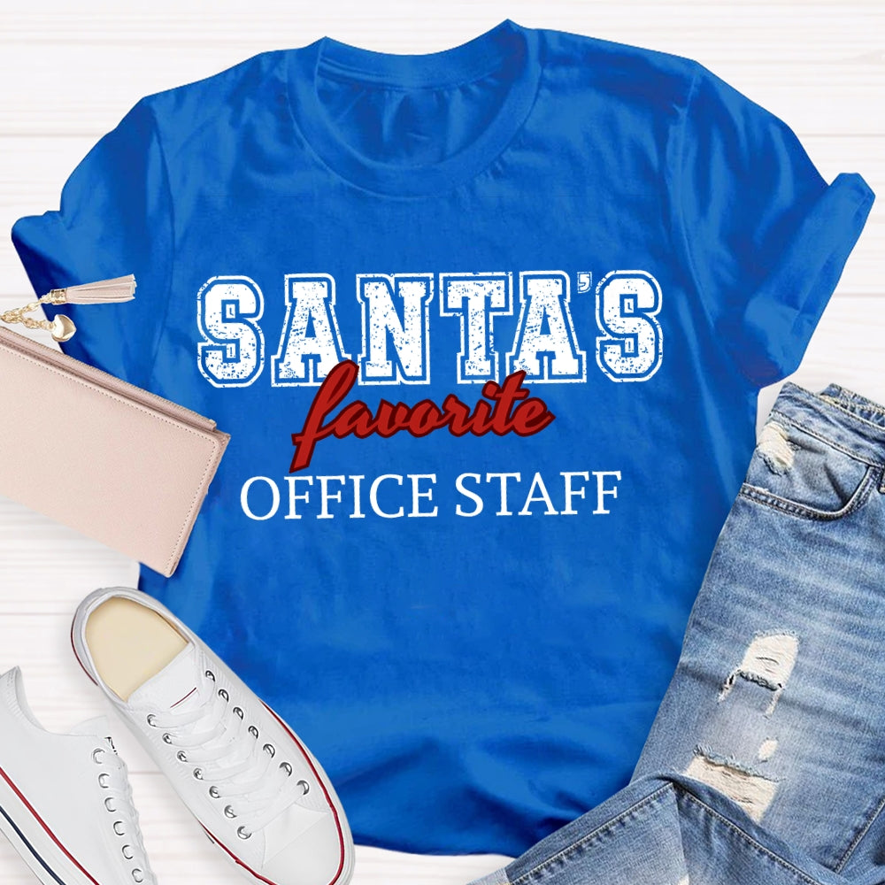 Santa'S Favorite Office Staff Merry Christmas T-shirt