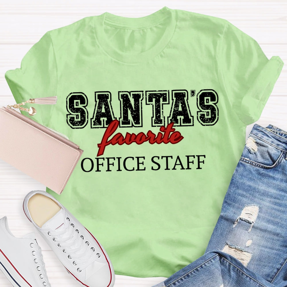 Santa'S Favorite Office Staff Merry Christmas T-shirt