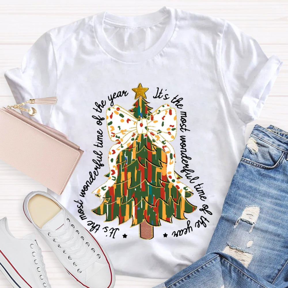 It'S The Most Wonderful Time Of The Year Christmas Trees And Christmas Vibes T-shirt