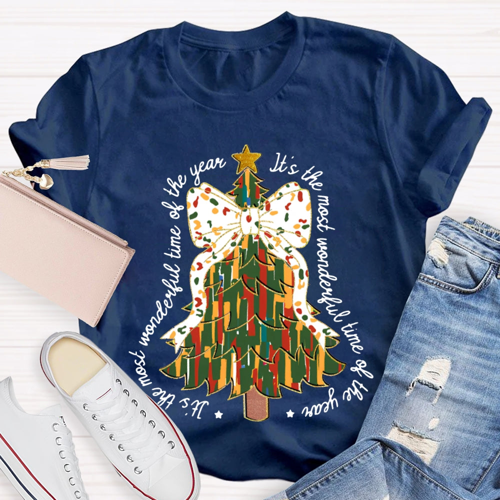 It'S The Most Wonderful Time Of The Year Christmas Trees And Christmas Vibes T-shirt