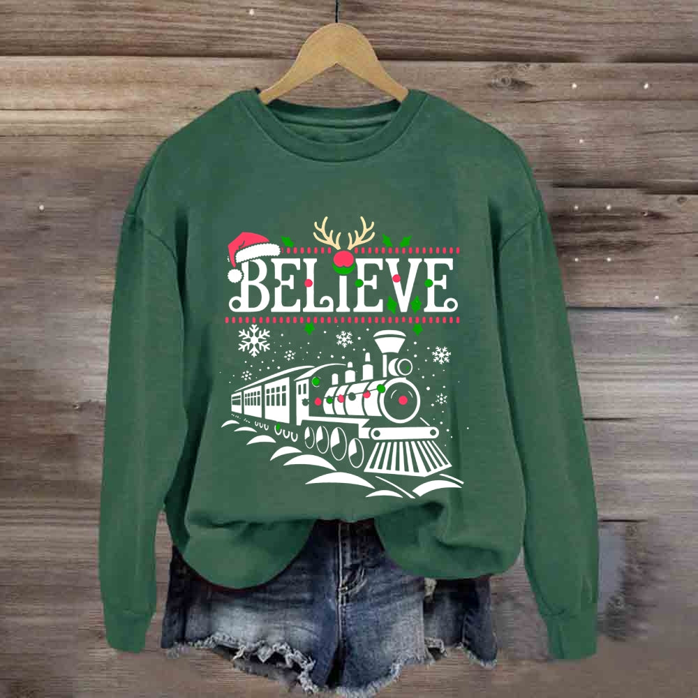 Believe Snowflakes And Christmas Sweatshirt