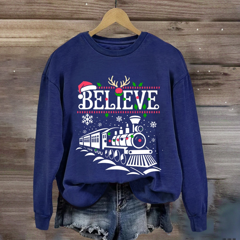 Believe Snowflakes And Christmas Sweatshirt