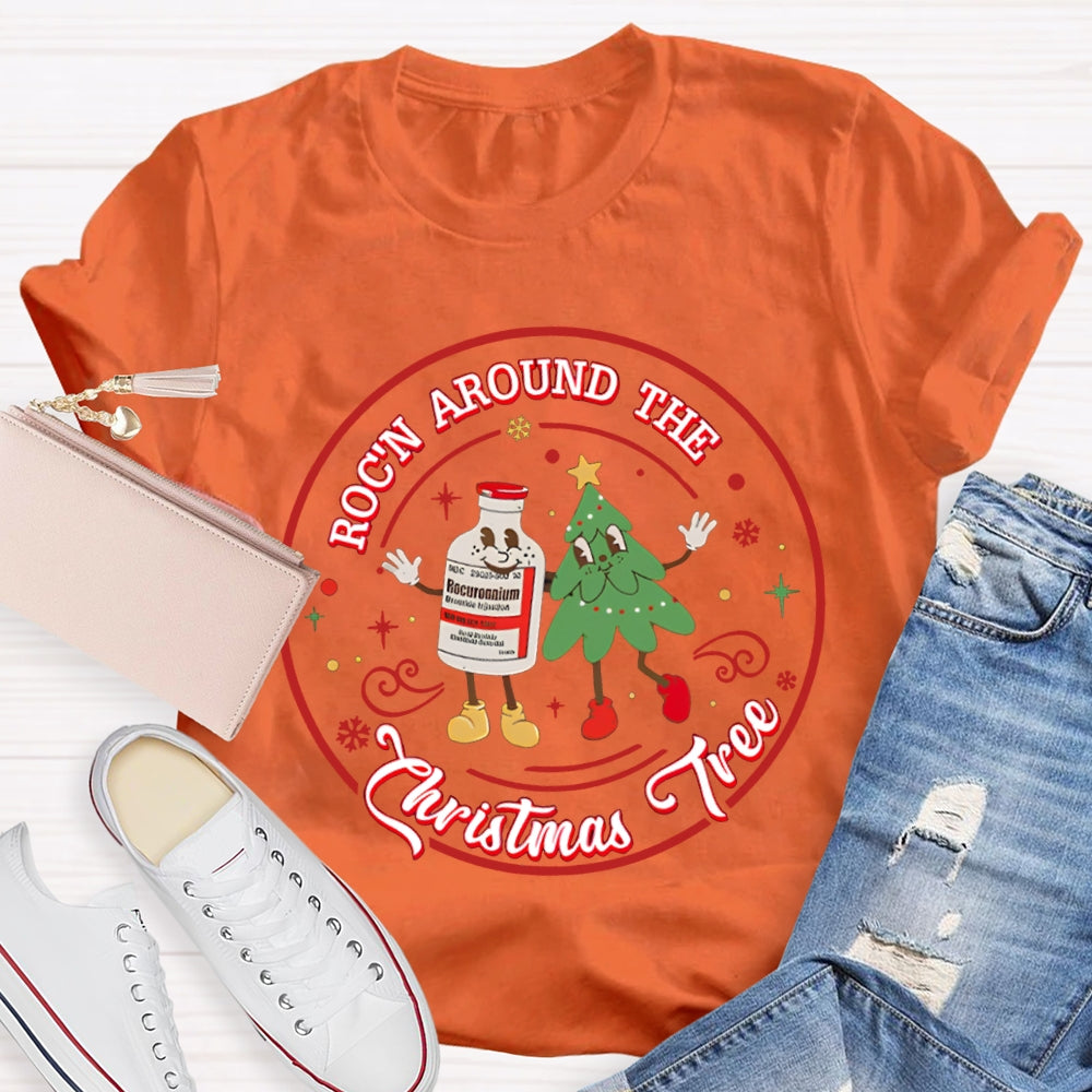 School Nurse Rockin Around The Christmas Tree T-shirt