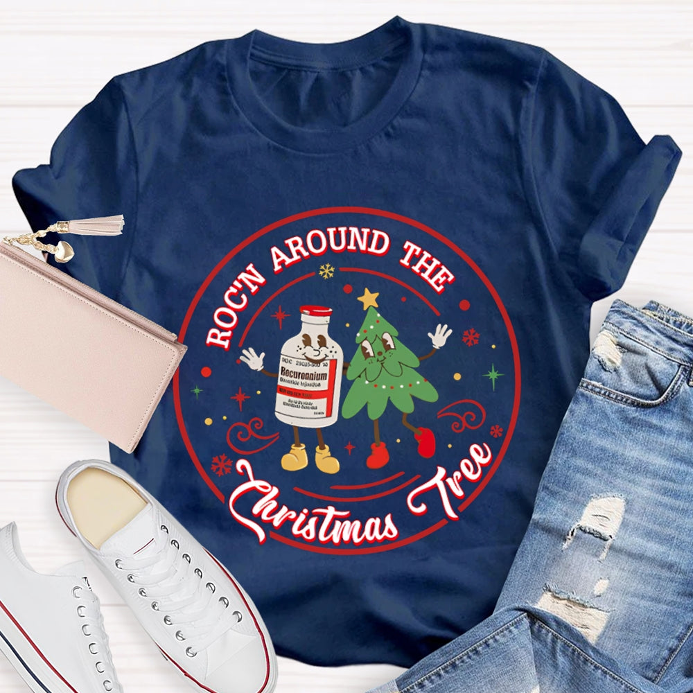 School Nurse Rockin Around The Christmas Tree T-shirt