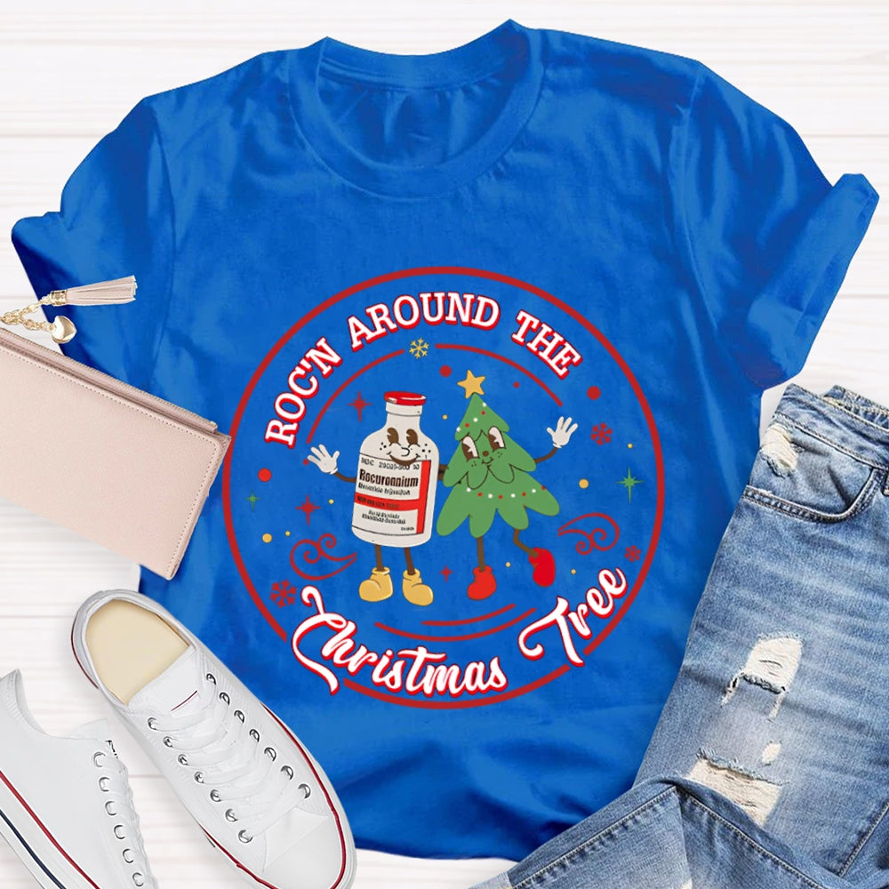 School Nurse Rockin Around The Christmas Tree T-shirt