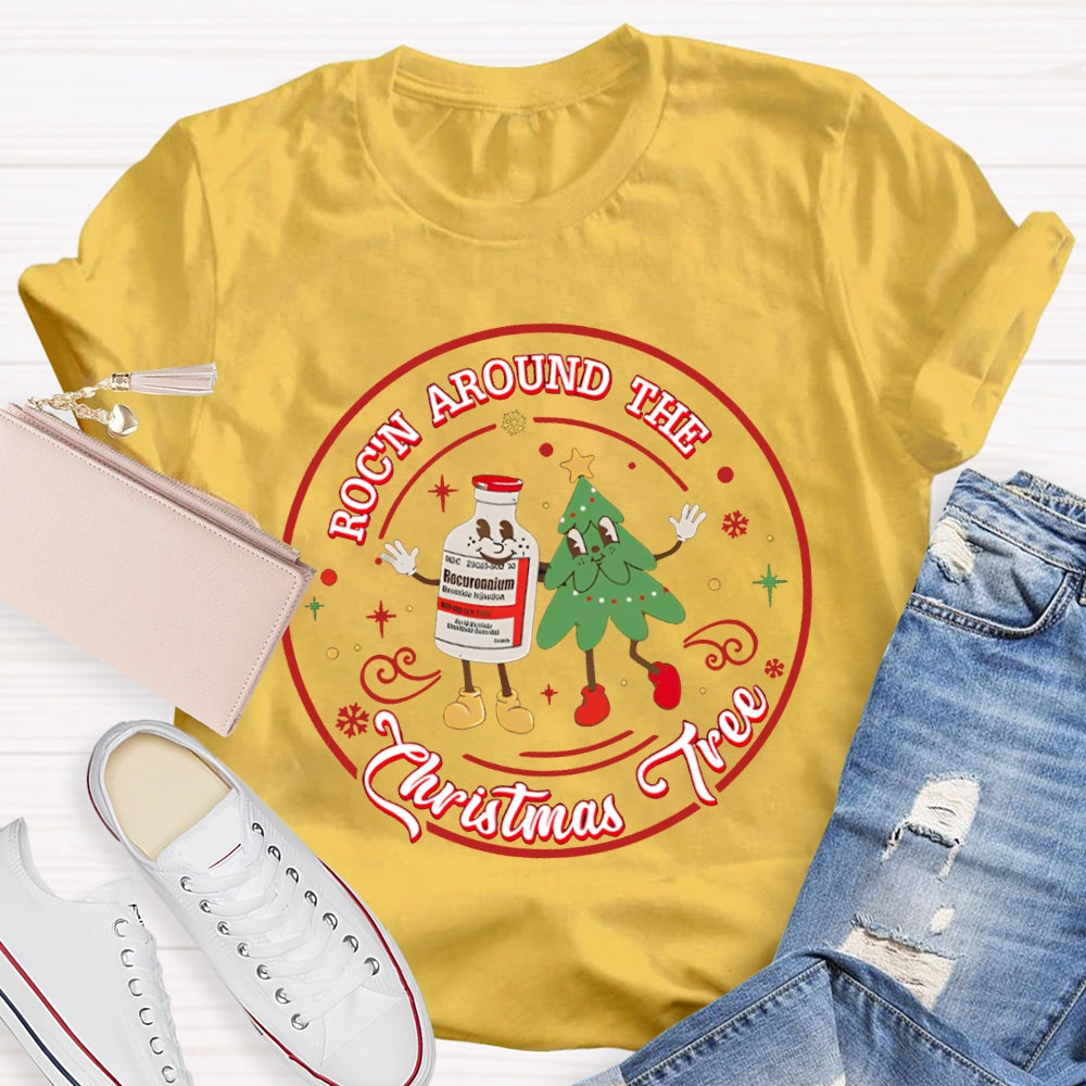 School Nurse Rockin Around The Christmas Tree T-shirt