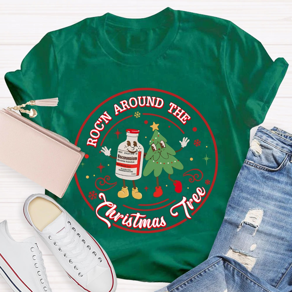 School Nurse Rockin Around The Christmas Tree T-shirt
