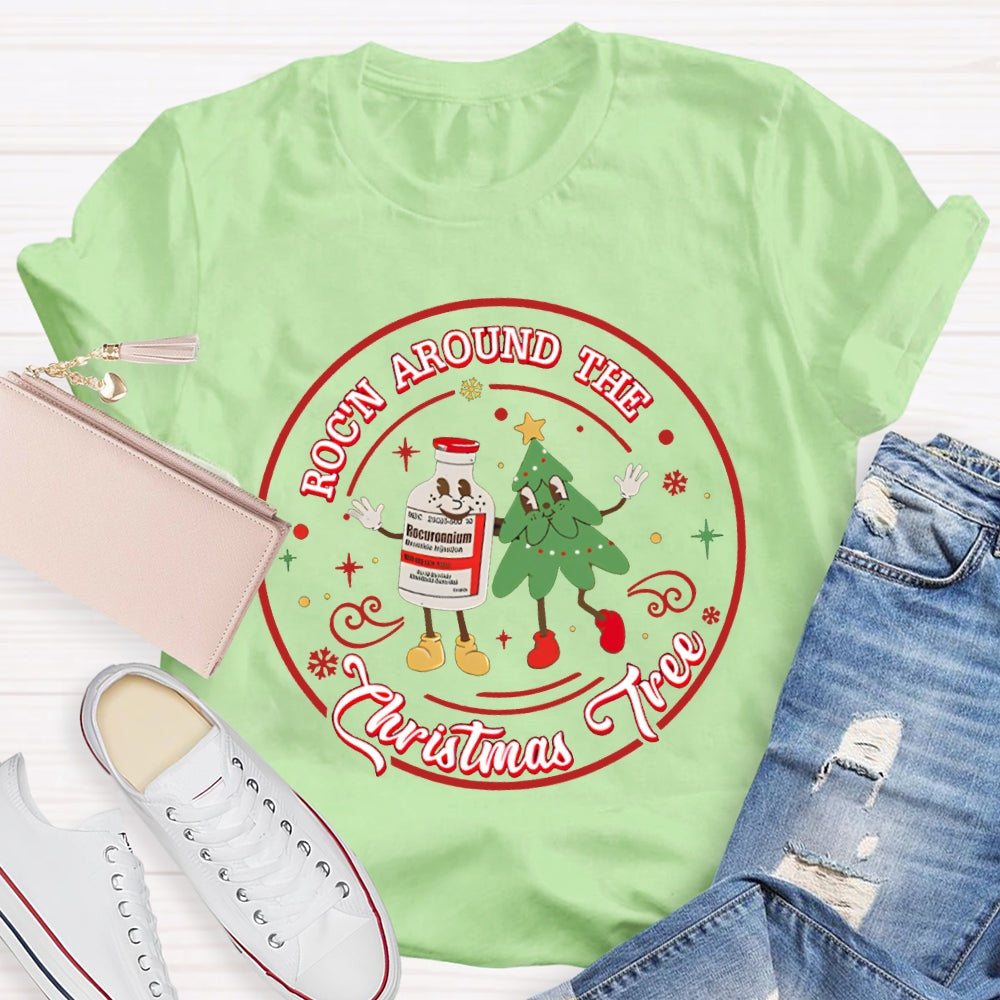 School Nurse Rockin Around The Christmas Tree T-shirt