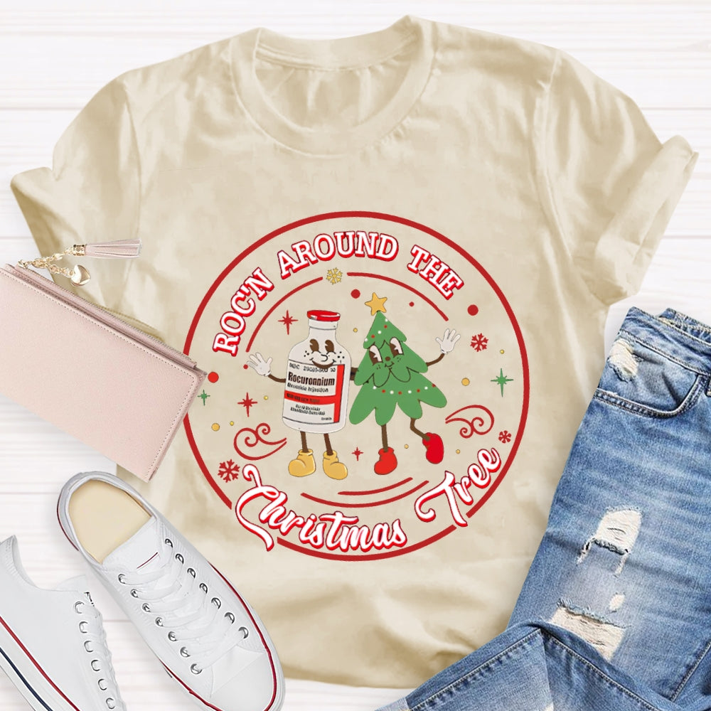 School Nurse Rockin Around The Christmas Tree T-shirt