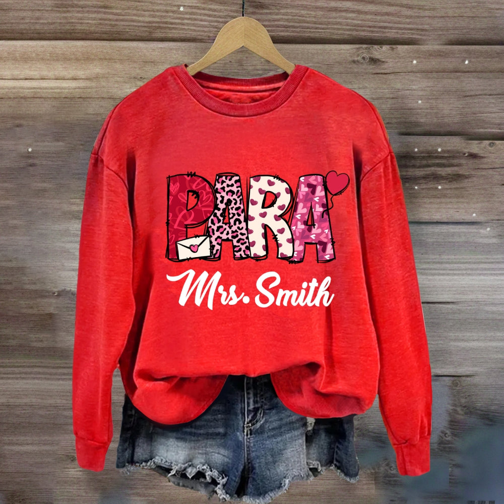 Personalized Name Valentine'S Day Para Sweatshirt