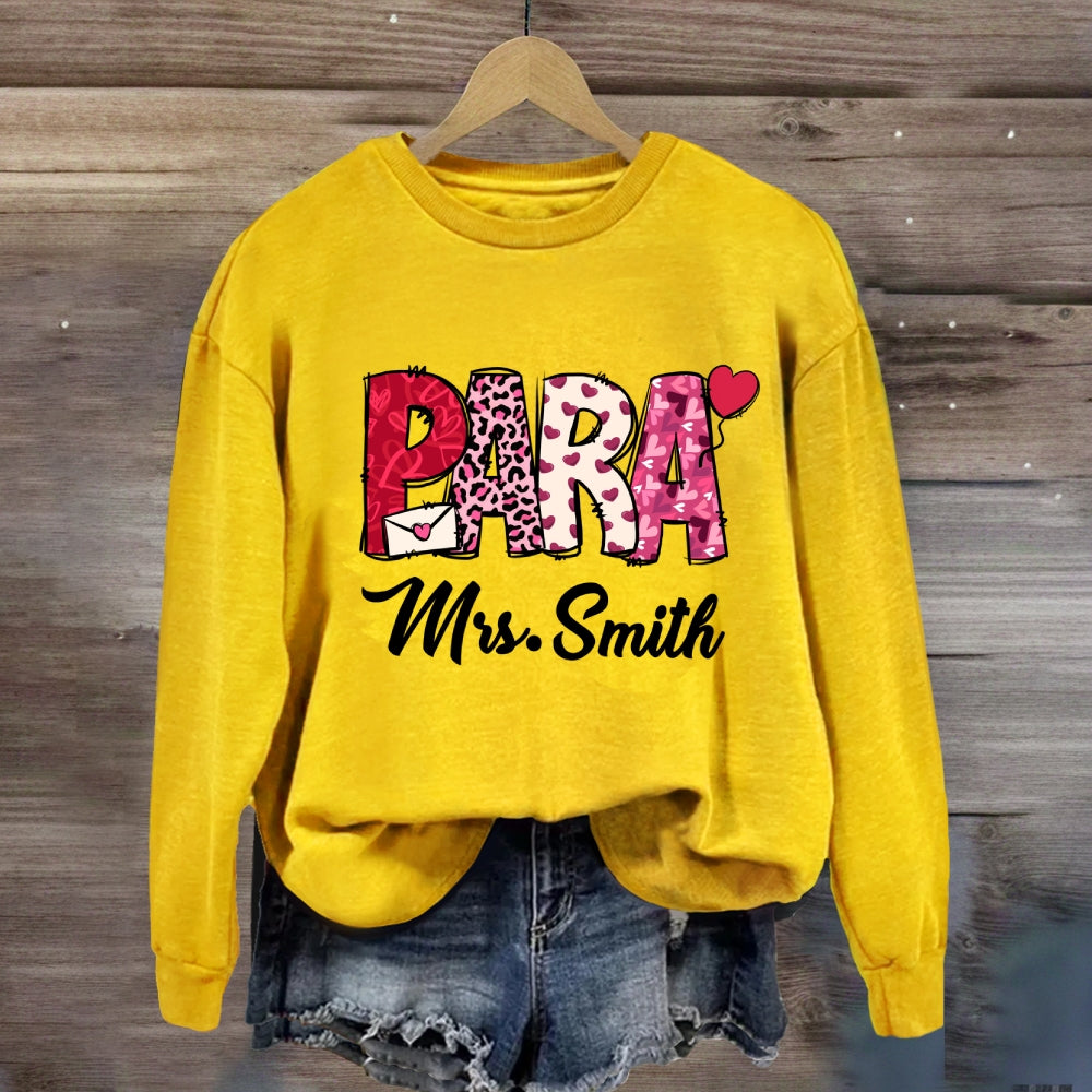 Personalized Name Valentine'S Day Para Sweatshirt
