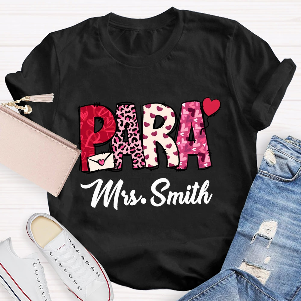 Personalized Name Valentine'S Day Para T-Shirt
