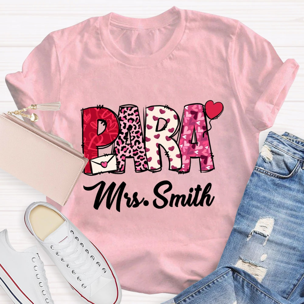 Personalized Name Valentine'S Day Para T-Shirt