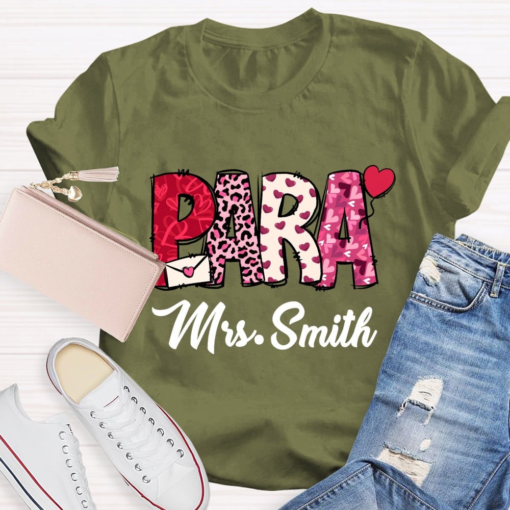Personalized Name Valentine'S Day Para T-Shirt