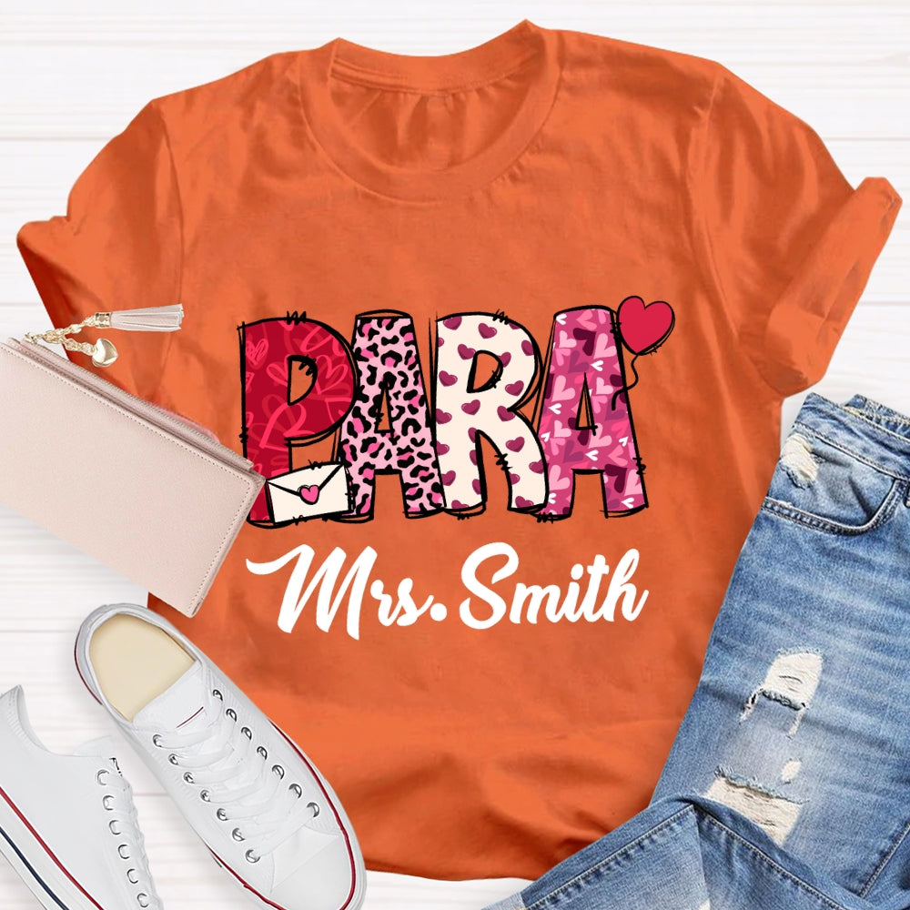 Personalized Name Valentine'S Day Para T-Shirt
