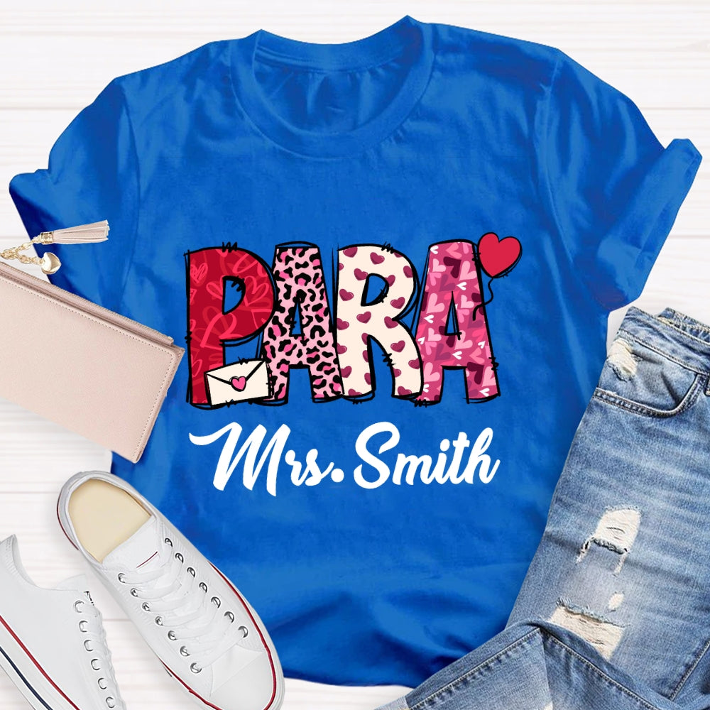Personalized Name Valentine'S Day Para T-Shirt