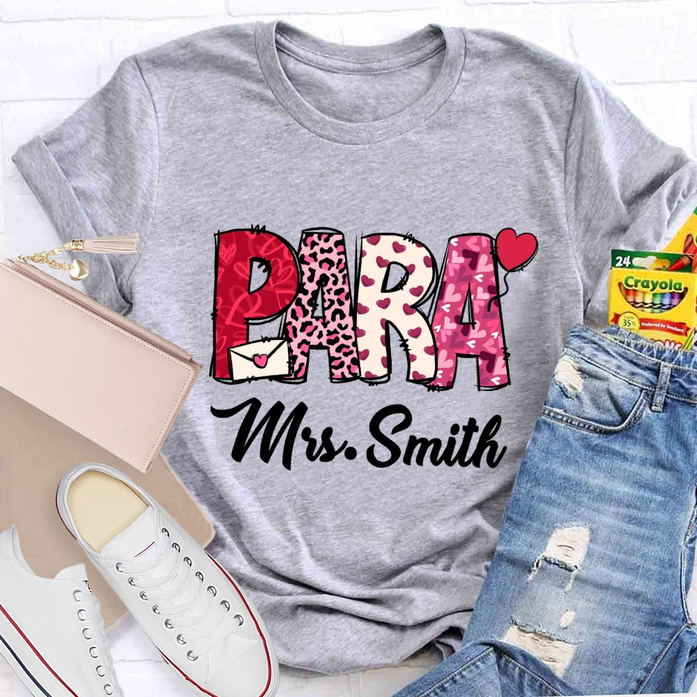 Personalized Name Valentine'S Day Para T-Shirt