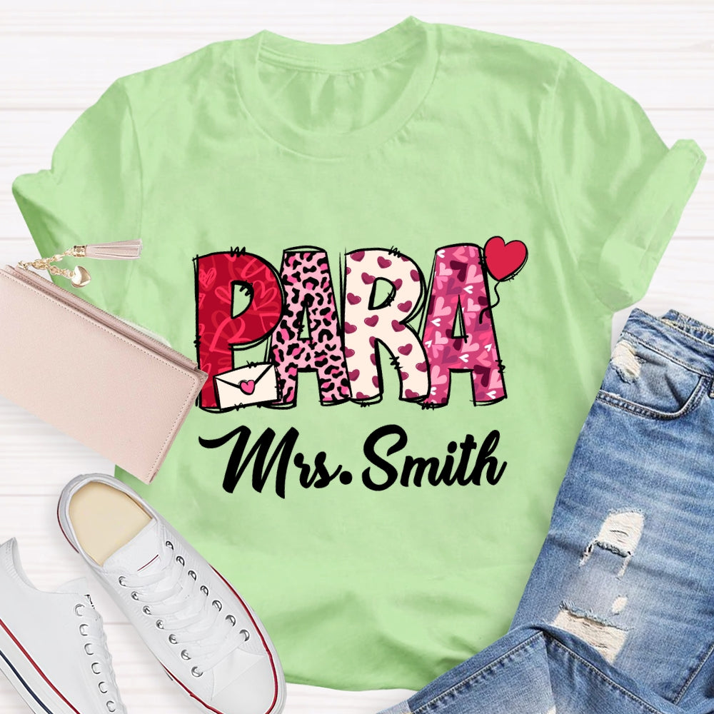 Personalized Name Valentine'S Day Para T-Shirt