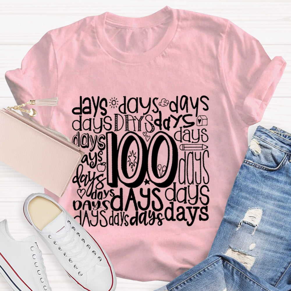 100 Days Various Fonts T-Shirt