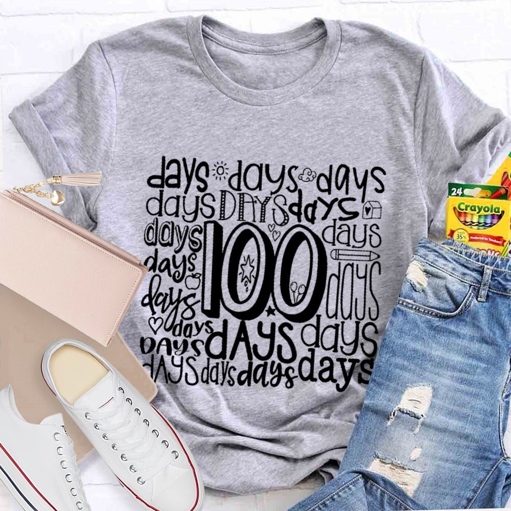 100 Days Various Fonts T-Shirt