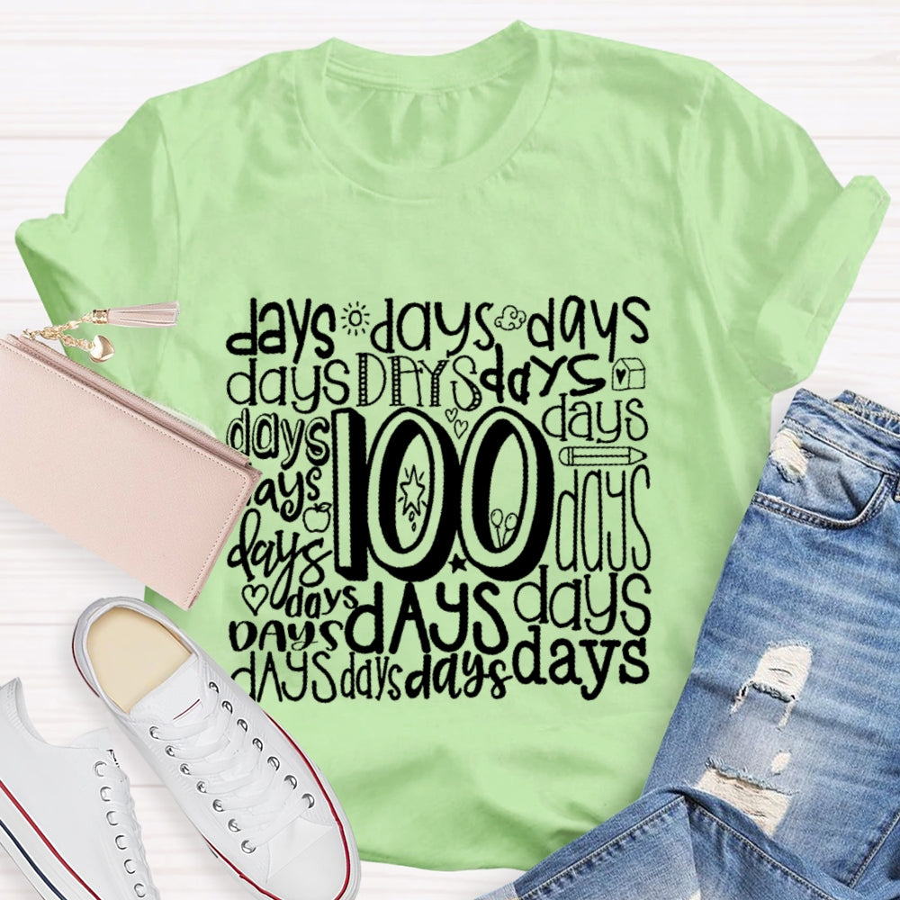 100 Days Various Fonts T-Shirt