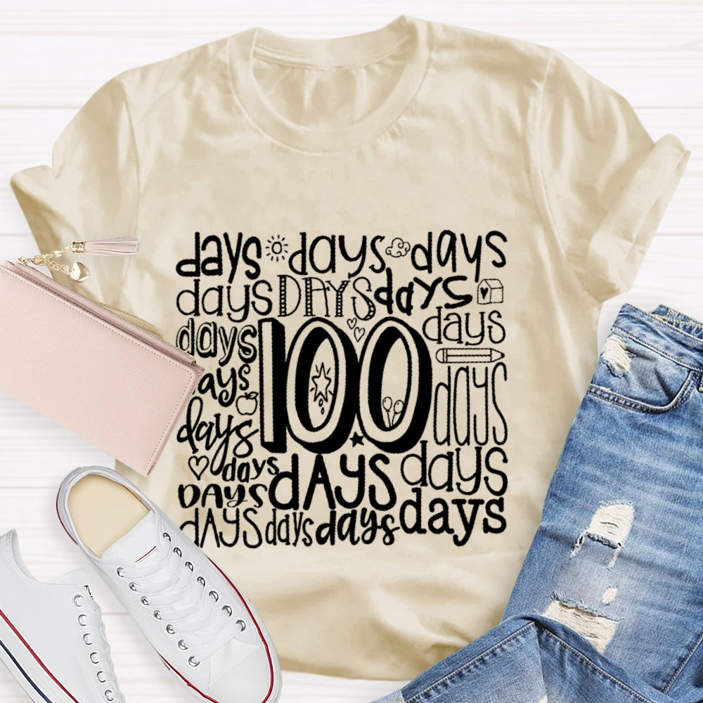 100 Days Various Fonts T-Shirt