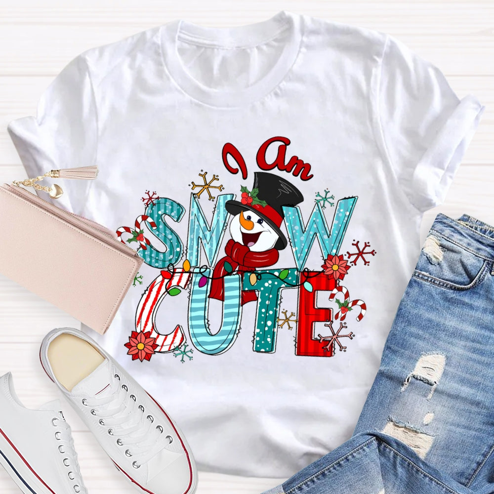 I Am Snow Cute Christmas Lights And Snowmen T-shirt