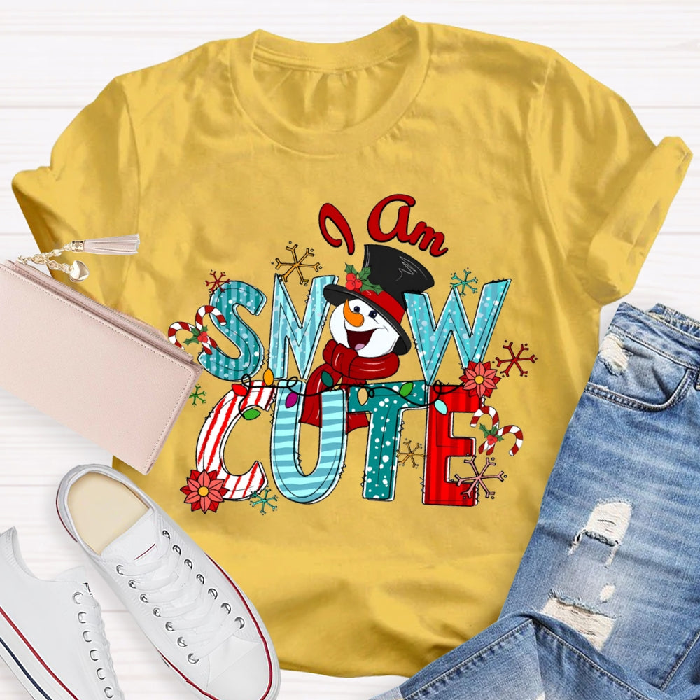I Am Snow Cute Christmas Lights And Snowmen T-shirt