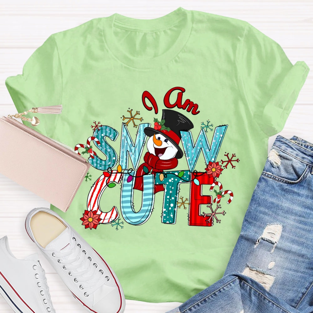 I Am Snow Cute Christmas Lights And Snowmen T-shirt