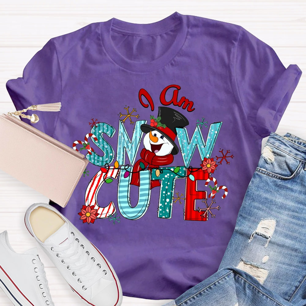 I Am Snow Cute Christmas Lights And Snowmen T-shirt