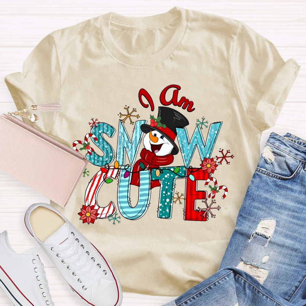 I Am Snow Cute Christmas Lights And Snowmen T-shirt