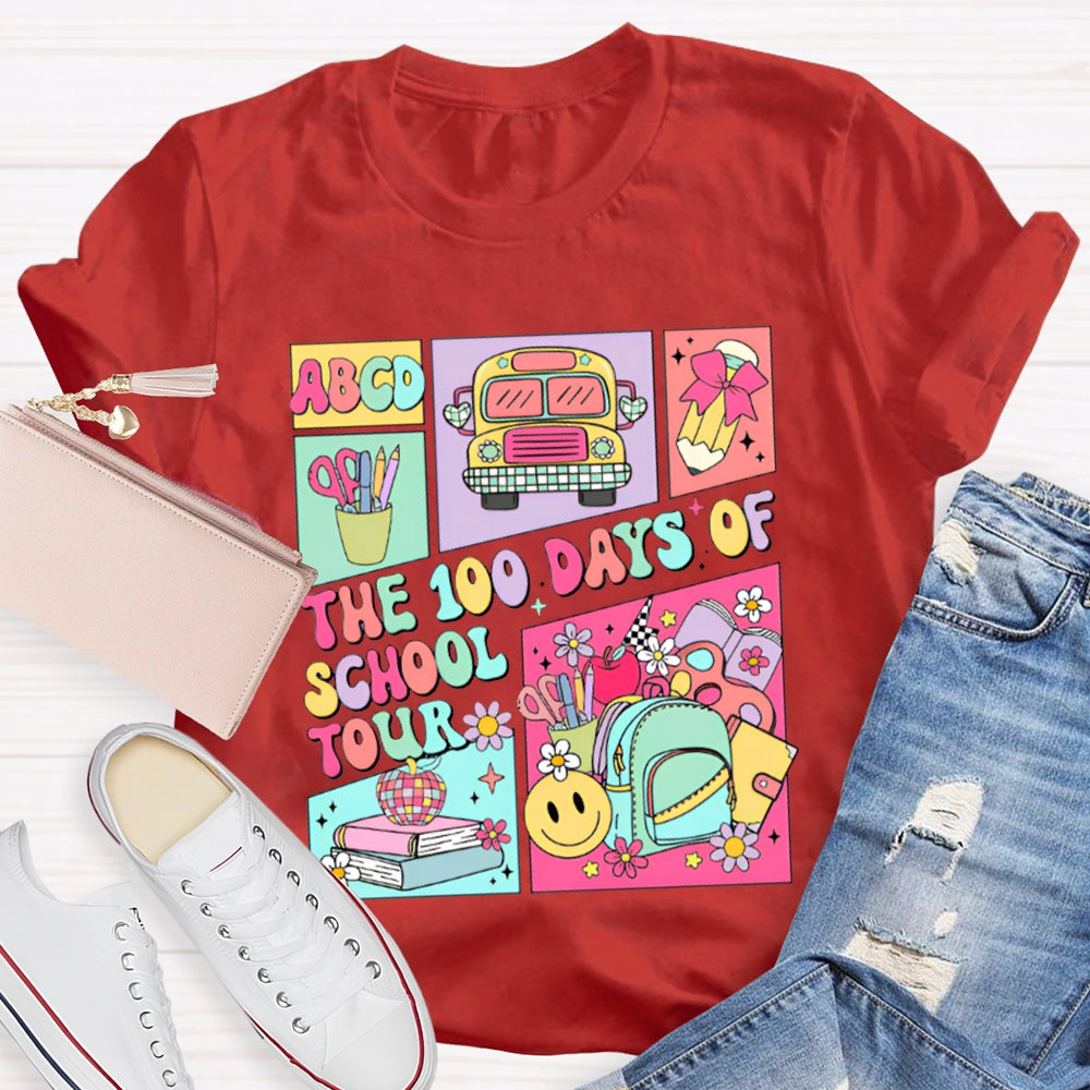 The 100 Days Of School Tour Color Printing T-shirt