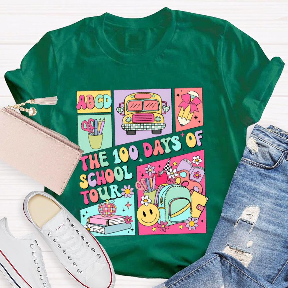 The 100 Days Of School Tour Color Printing T-shirt