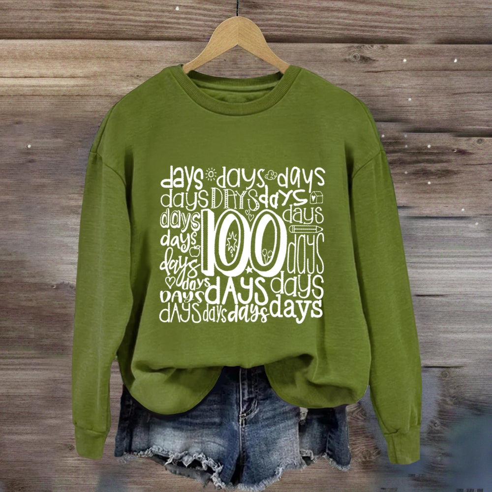 100 Days Various Fonts Sweatshirt
