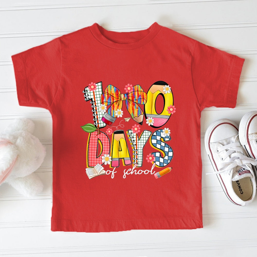 100 Days Of School Bow Dots Toddler T-shirts